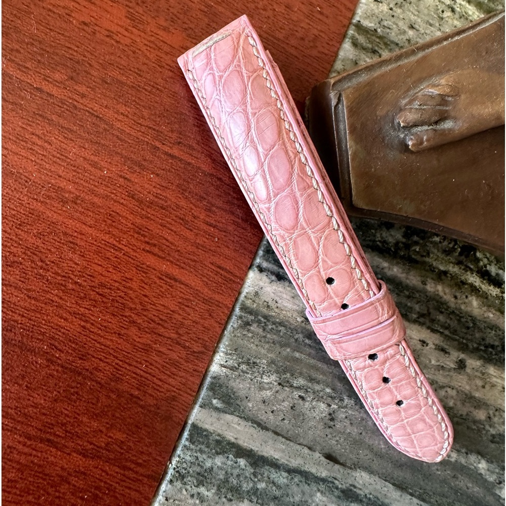 New Authentic Chopard 17mm Pink Genuine Alligator Leather Band Strap